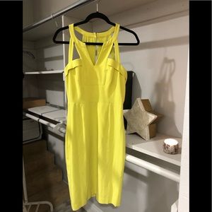 BCBG Yellow Macie Cutouts Bodycon Dress